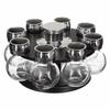 Rotating Spice Organizer With 8 Jars, Metal