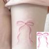Sexy Bow Temporary Tattoos For Women Body Art Painting Arm Legs Tattoos Sticker Realistic Pink Black Butterfly Waterproof Tattoo