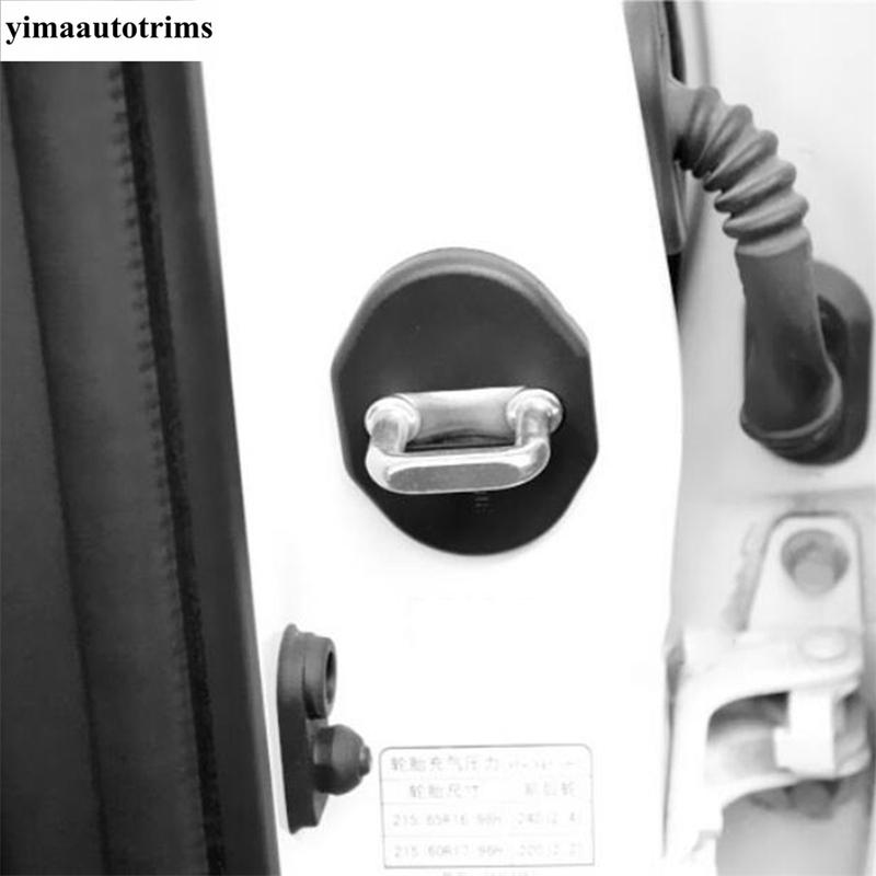 4Pcs Car Door Lock Buckle Plastic Protective Cover Kit Accessories For Mitsubishi Outlander / Pajero Sport / ASX 2013 -