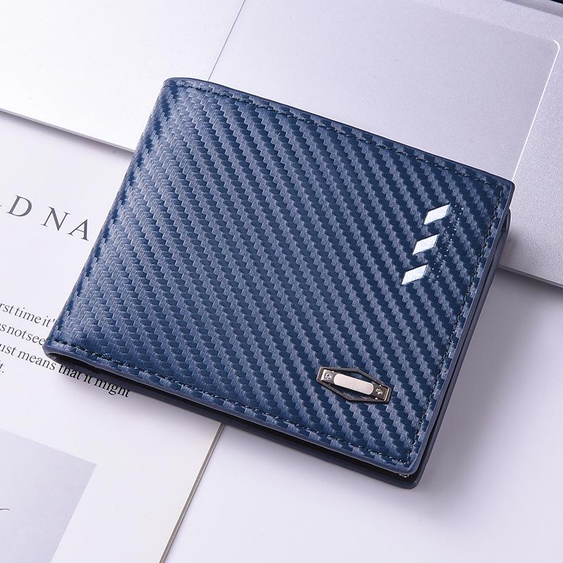 Men's Large Capacity Carbon Fiber Trifold Wallet - Multifunctional Business Card Holder