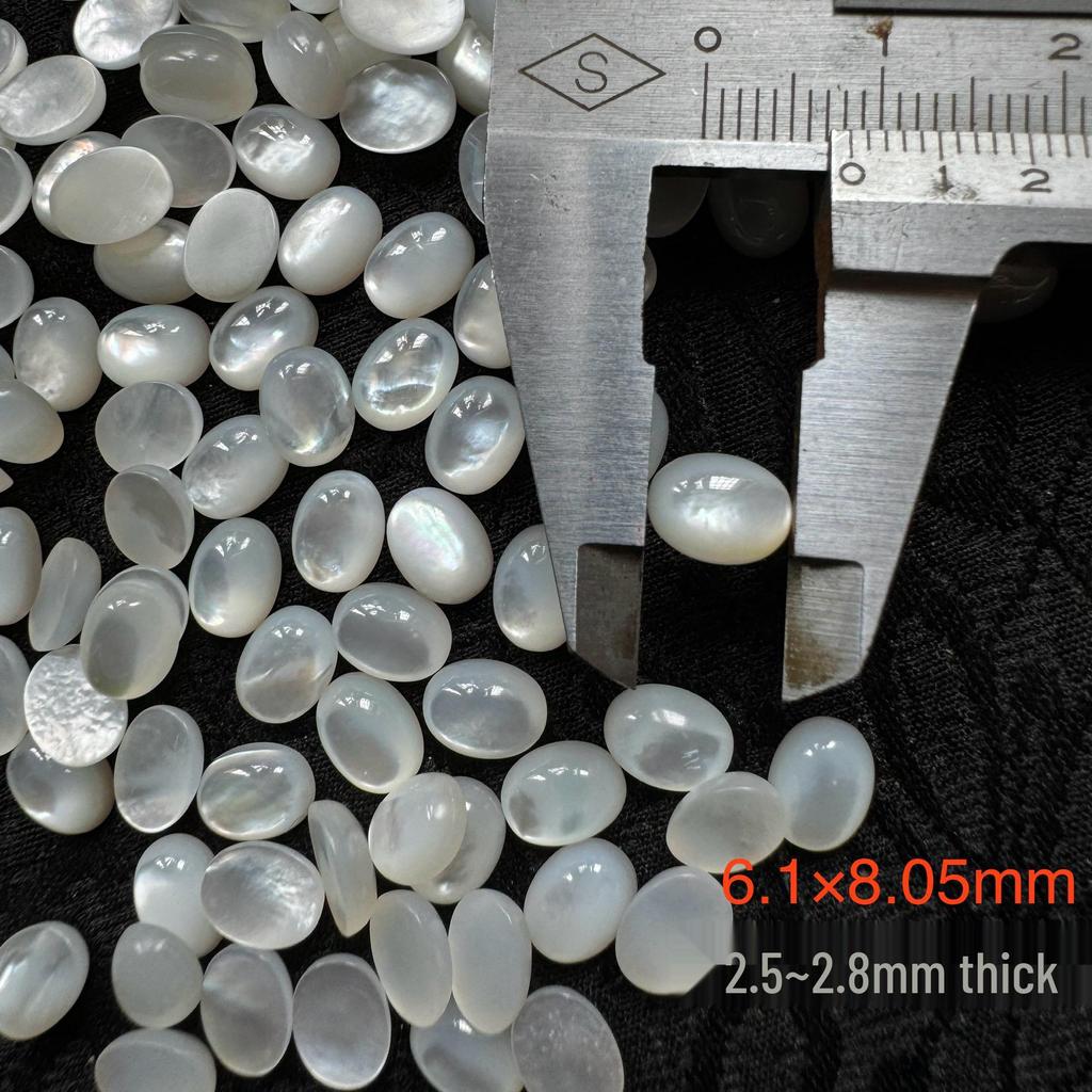High-End Oval White Butterfly Shell Ring Accessory