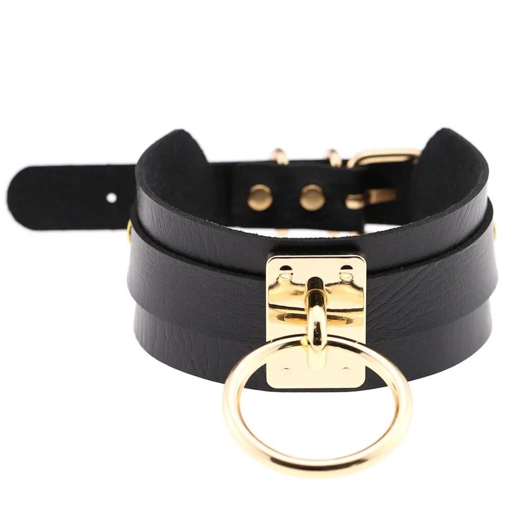 Exotic Accessories of Bdsm Slave Bondage Leather Collar with Leash Ring Steel Chain Sex Toys to Lover Roleplay Posture Spreader