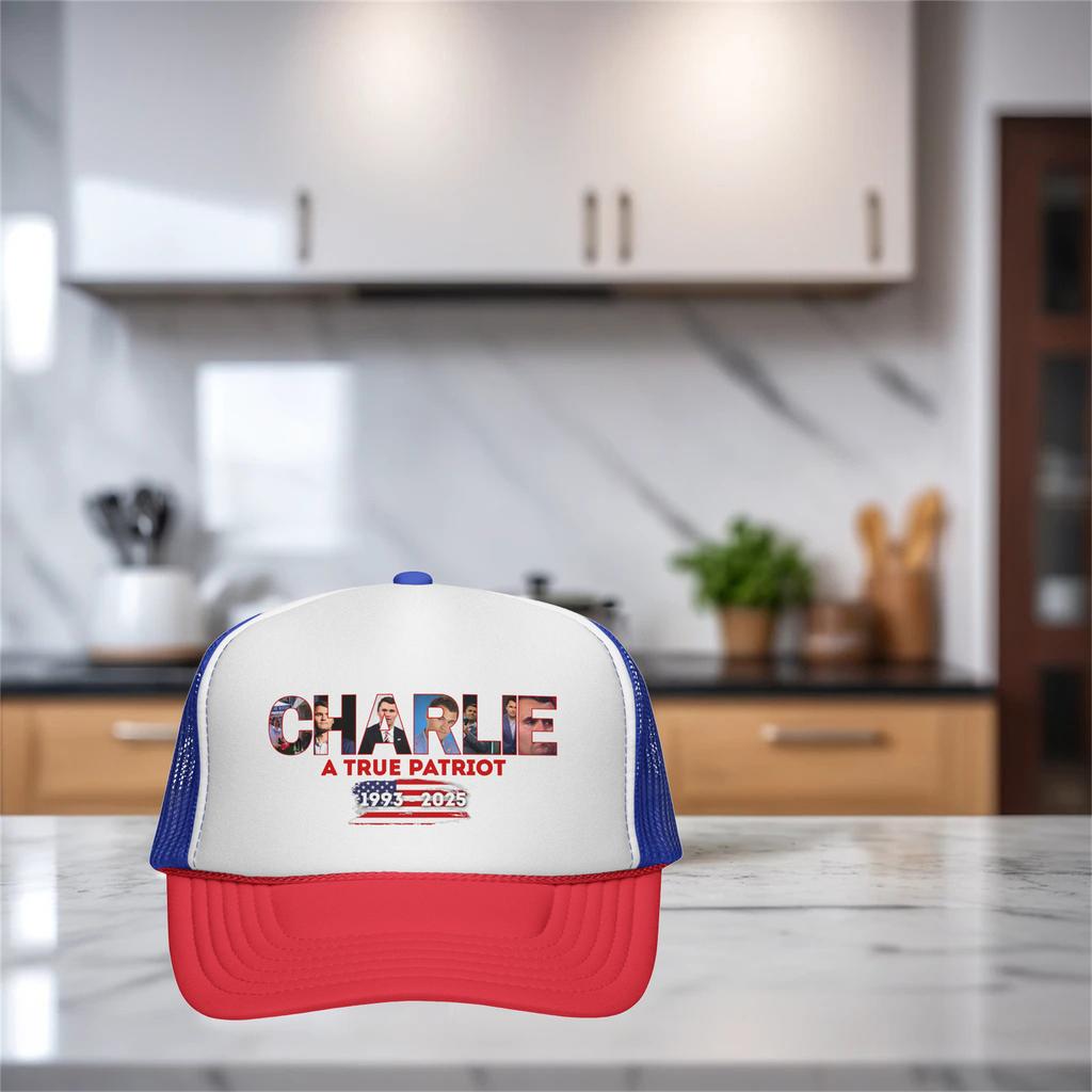 Charlie Kirk A True Patriot Tribute Trucker Hat. Patriotic Baseball Hat. And For Charlie Kirk.