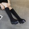 Long Boots Women's 2025 New Cashmere High Boots Matte Retro Thick Soles Increase by 8 Cm Fashion Trend