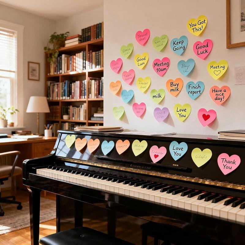 8 Books Cute Heart Sticky Notes - Strong Adhesive Residue-Free Removal,for Journals,Journals,Scrapbooks - School,Office & Crafts