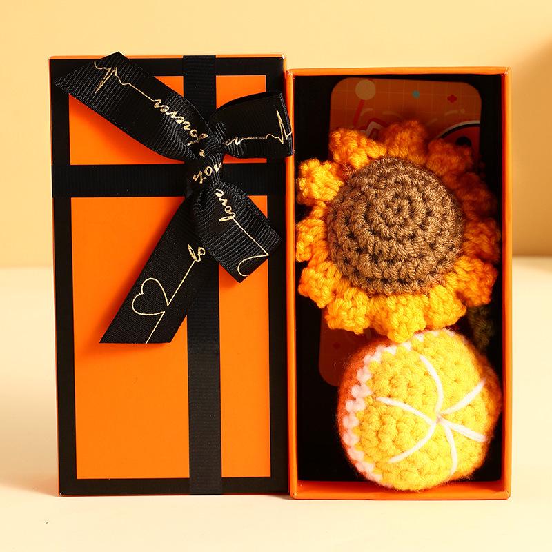 Wool Hand-Knitted Burger & Fries Plush Keychain Bag Charm