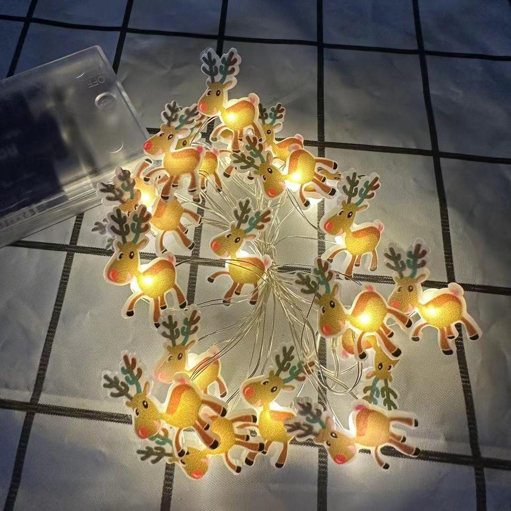 Christmas String Lights: Deer, Snowman, Star, Snowflake, Candy Cane, Tree, Gift Box, Copper Wire Fairy Lights