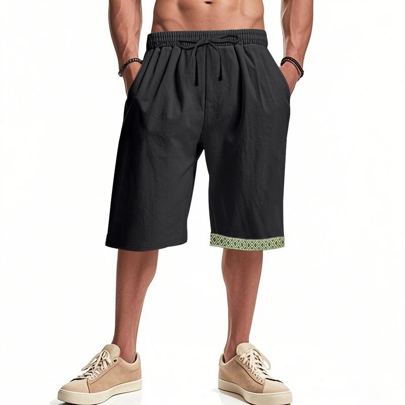 Summer Men's Linen Loose-Fit Breathable Beach Shorts