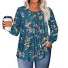 Dámské topy plus size košile s dlouhým rukávem kulatý výstřih splývavá tunika ležérní volná halenka L-5X