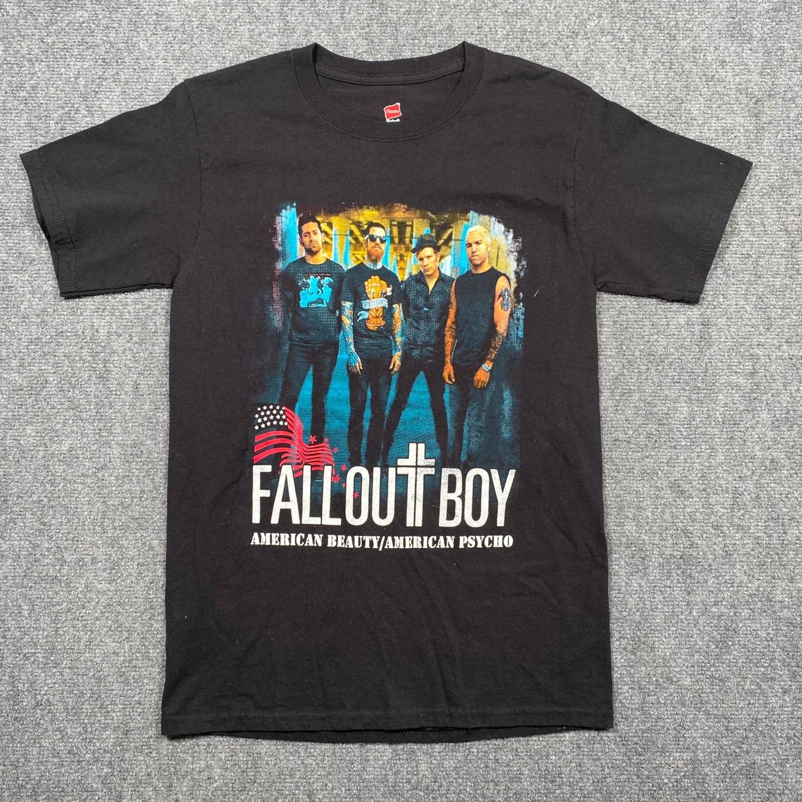 Fall Out Boy American Beauty American Psycho Weezer Mens Black Shirt Hanes Small Unisex T-Shirt M