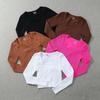 Ribbed Square Neck Long-Sleeve Sports Top - Sexy, High Elasticity, Short Style for Autumn/Winter Yoga