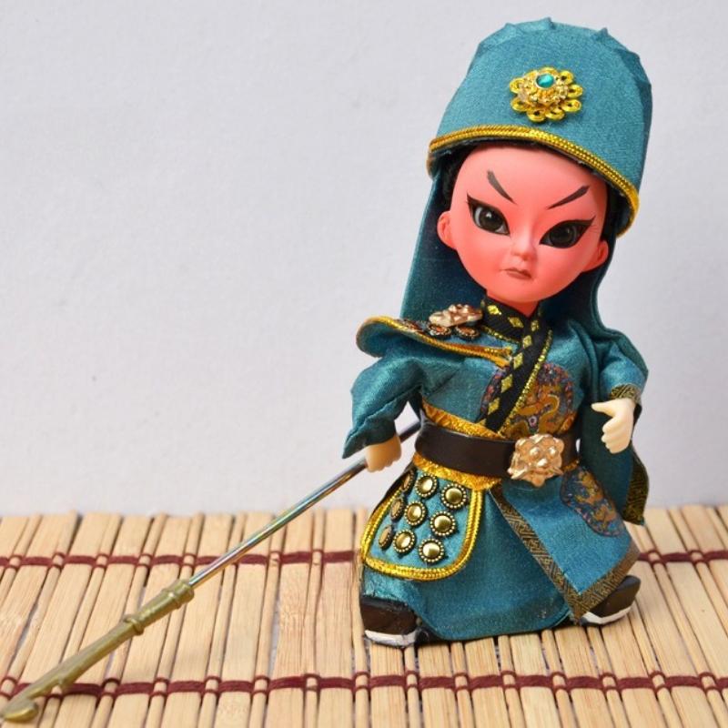 Chinese Peking Opera Mask Doll Opera Character Decoration Silk Doll Chinese Handmade Decorative Gifts Shop Decoration Doll