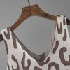 European Autumn Leopard Print Knit Wool Hooded Three-Piece Set for Women
