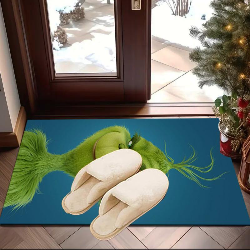 Green Monster Christmas Spirit Carpet, Chair Rug,Rug for Office Bedroom Living Rooms, Doormat Decor Fan Gift Christmas Gift