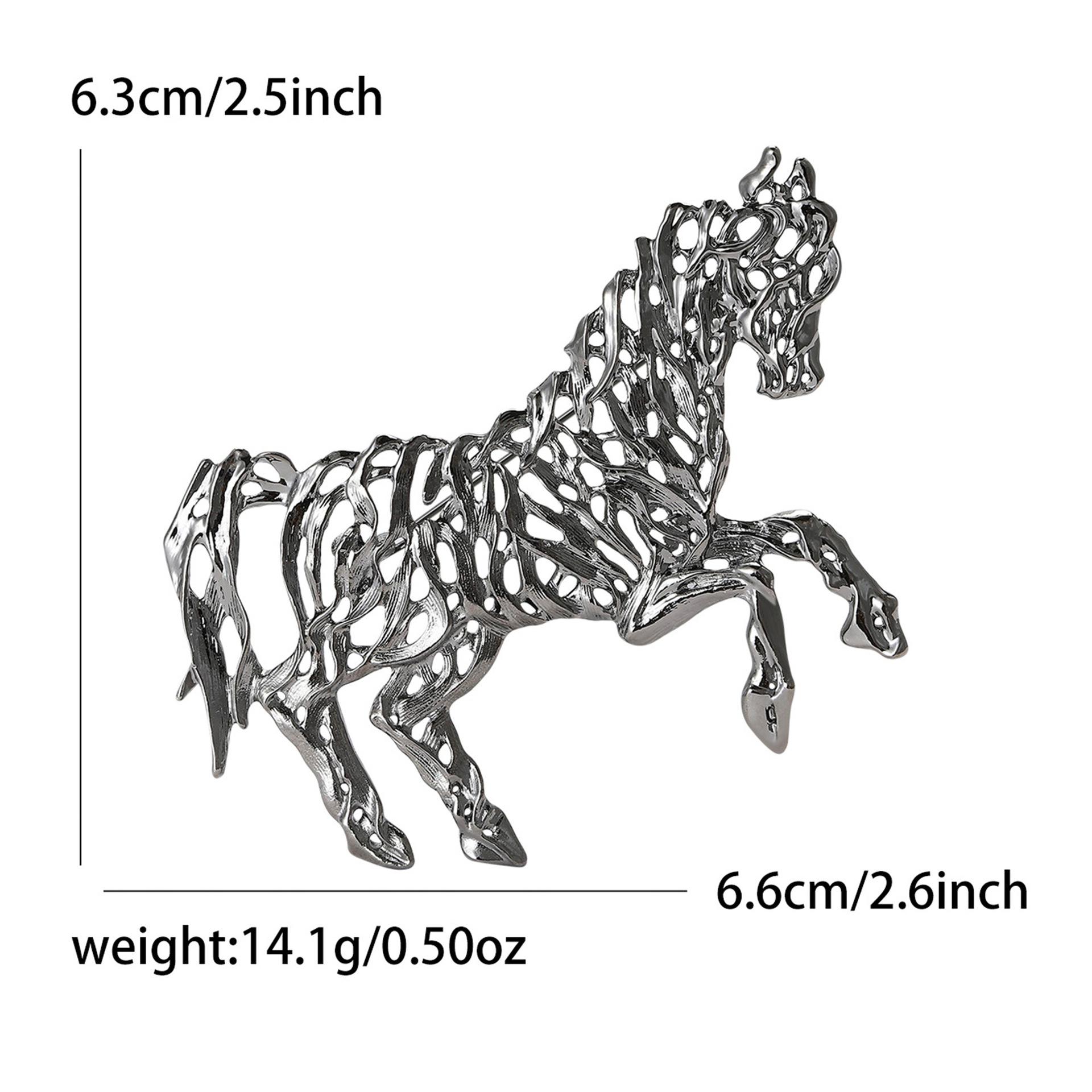 

New personalized forest style hollow horse animal new personalized forest style hollow horse animal brooch чёрный