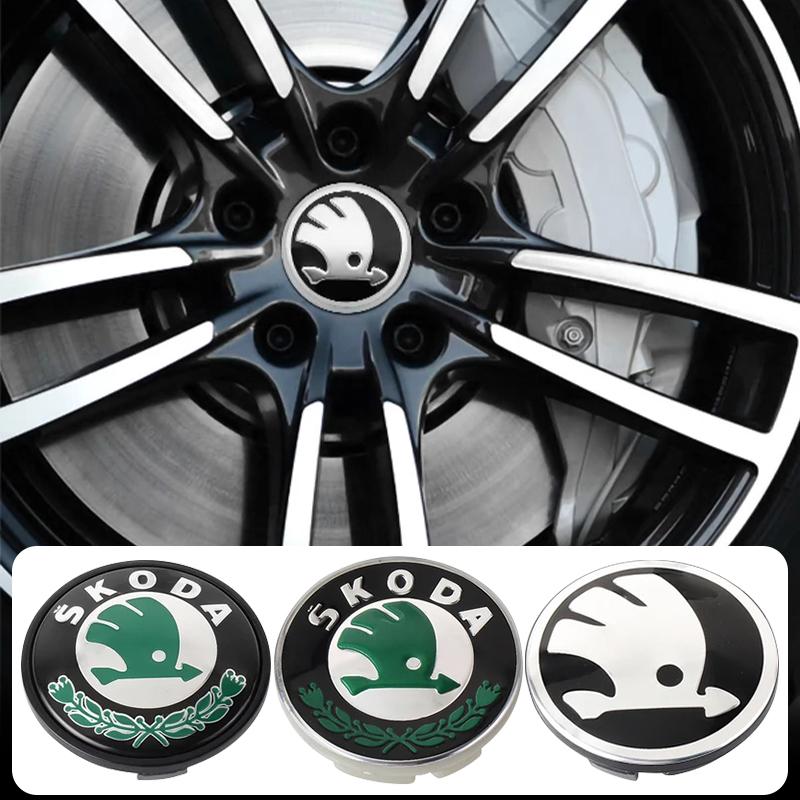 4 Stück 56mm Auto Radnabenkappen Nabenkappen Abdeckungen Emblem Styling für Skoda Octavia MK2 MK3 MK4 2 A7 Fabia Karoq Kodiaq Superb Rapid Yeti