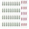 55/60Pcs Artificial Pine Branch Christmas Holly Berries Branch Faux Greenery Pine Needle Pick Fake Red Berry Stems Xmas Holiday Party Decoration