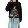 Women's Casual Round Neck Knit Red Christmas Sweater - Autumn/Winter 2025
