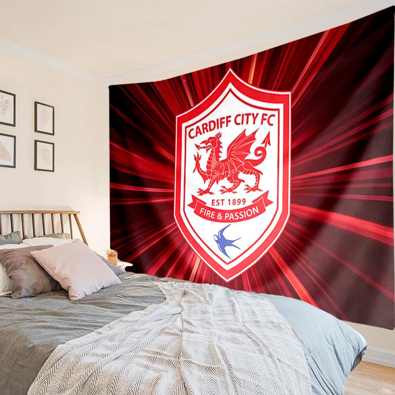 Football Club Cardiff Tapestry, Unique Design Tapestry, Wall Decor for Bedroom,Livingroom, Playroom,Heartwarming Fan Holiday Gifts
