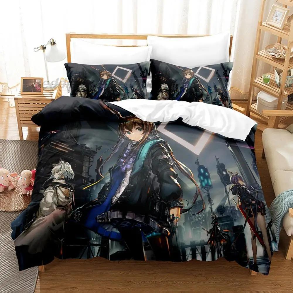 Arknights Zestaw Pościeli Pojedynczy Bliźniaczy Pełny Queen King Size Zestaw Pościeli Aldult Kid Sypialnia Zestawy Poszwy na Kołdrę Druk 3D Gra Anime 2022