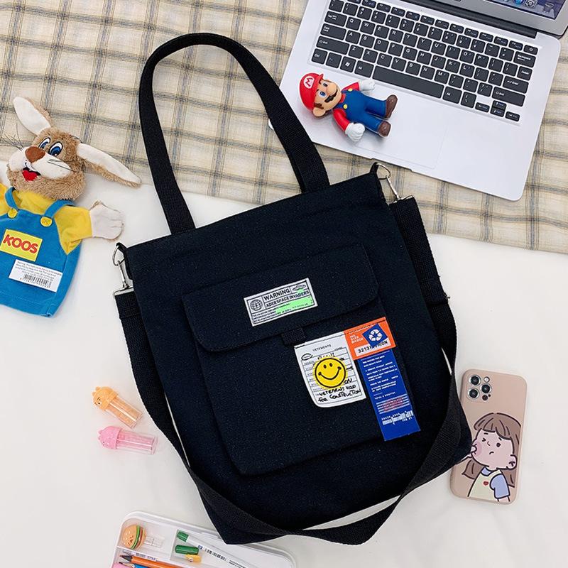 Crossbody Bag Fashionable And Simple Casual Canvas Bag Literary And Fresh Women'S Bag Student Large-Capacity Shoulder Bag