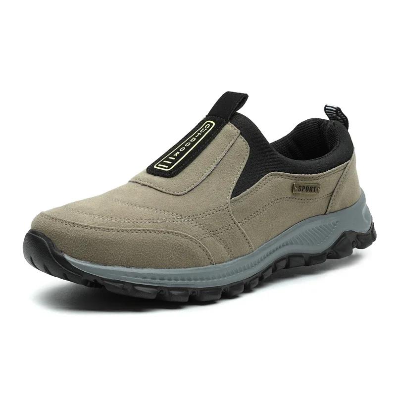 YRZL Outdoor Wanderschuhe Herren Sneaker Slip-on Casual Herrenschuhe Atmungsaktiver Wildlederschuh Rutschfeste Wanderschuhe Schuhwerk