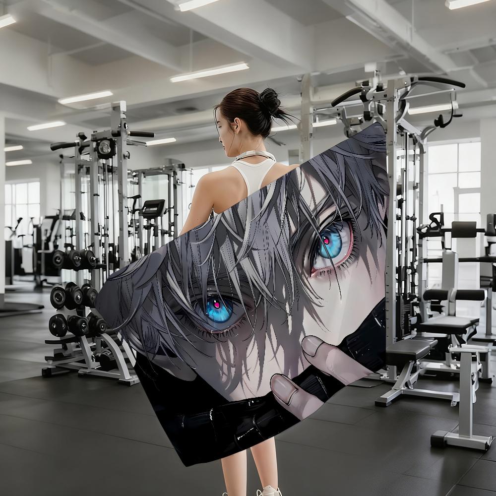 Toalla de Anime J-Jujutsu K-Kaisen Secado Rápido Absorbente Toalla de Playa para Deportes, Fitness, Natación y Actividades al Aire Libre