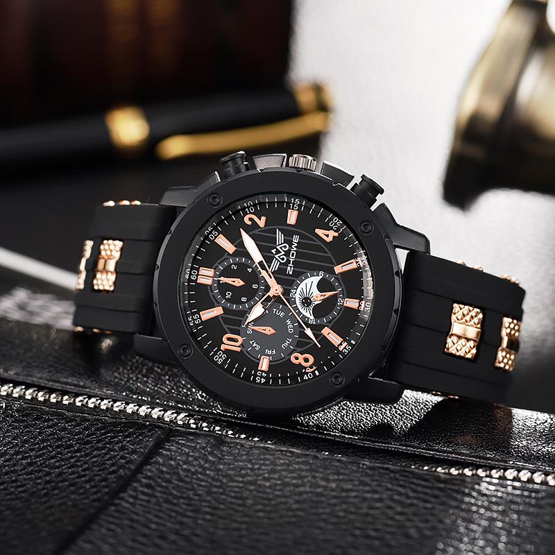 Men s Sporty Silicone Quartz Wristwatch – Versatile Cool Design for Students