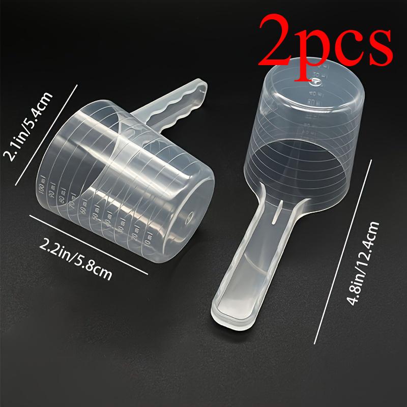 

2pcs Transparent Pet Food Spoon Pet Feeding Spoons Plastic Dog Food Cat Food Measuring Scoop with Graduated Scale Pet Supplies
