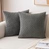 Green Pillow Covers Spring Decorations Boho Striped Corduroy Throw Pillow Cases Soft Plush Farmhouse Couch Cushion Case 45x45CM