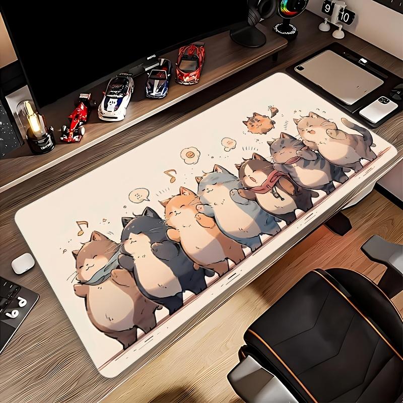 Cute Large Cat Mouse Pad NonSlip Durable Desk Mat for Gaming Office Ideal Couple Gift Rectangular Desk Mat 800X300x2mm