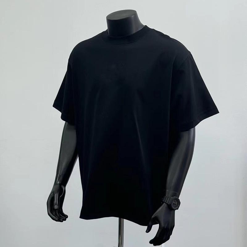 Unisex Oversized Round Neck Summer T-Shirt - Heavyweight, Short-Sleeved, Drop Shoulder Style, All-Match Fashion Top