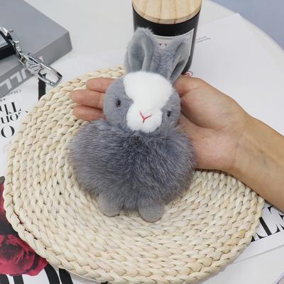 Cartoon Animation Real Fox Plush Rabbit Key Chain Pendant  Kawaii Rabbit Keychain Backpack Decoration Accessories