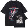 Anime Ghost In The Shell Kusanagi Motoko Graphic Tshirt Men Vintage Manga T Shirts Casual Loose T-shirt Harajuku Top