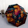 Lion Pattern, Automatic Folding Umbrella, Portable and Foldable Design, 8 Ribs, a Christmas or Birthday Gift.