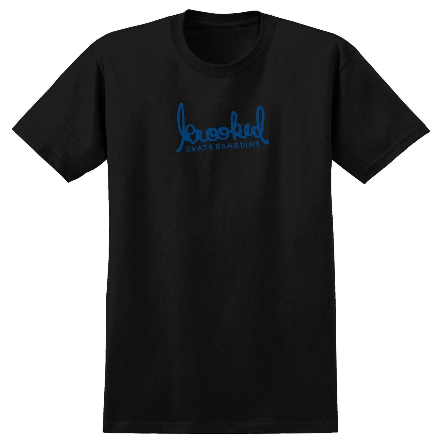 Krooked Skateboards Shirt Skript Black/Blue Black 3XL