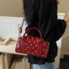 Patent Leather Polka Dot Boston Bag Women's Tote Shoulder Bag