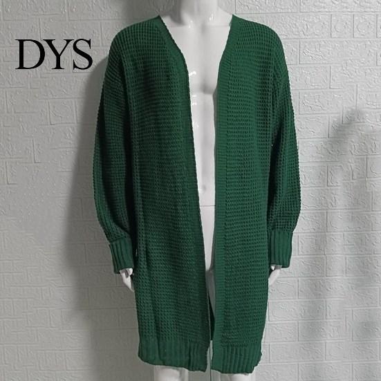 Men Winter Coat Sweater Cardigan Solid Color Long Sleeve Cold Proof Man Knitwear Autumn Loose Mid Length Streetwear