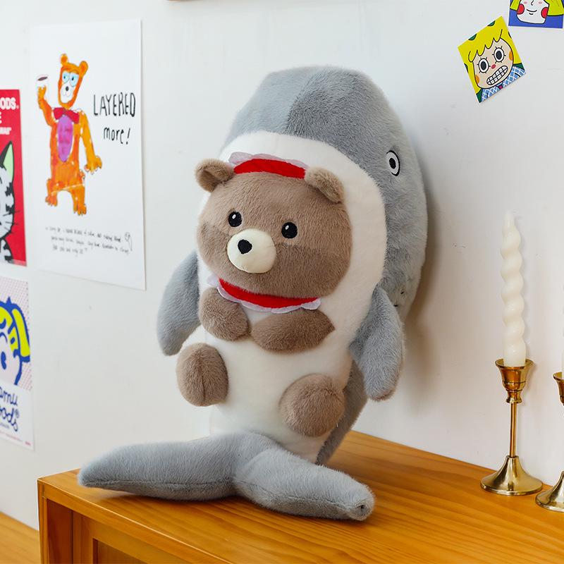 

Плюшевая игрушка Акула к Медведю: Подушка и кукла в виде морского животного - Детский подарок 40 cm - 0.25 kg