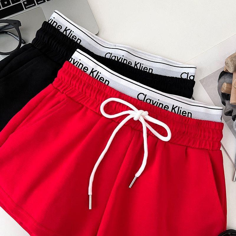 Letter Webbing Double Waist Head Fake Two Sports Shorts Women's Summer Fashion Casual A-line Hot Pants