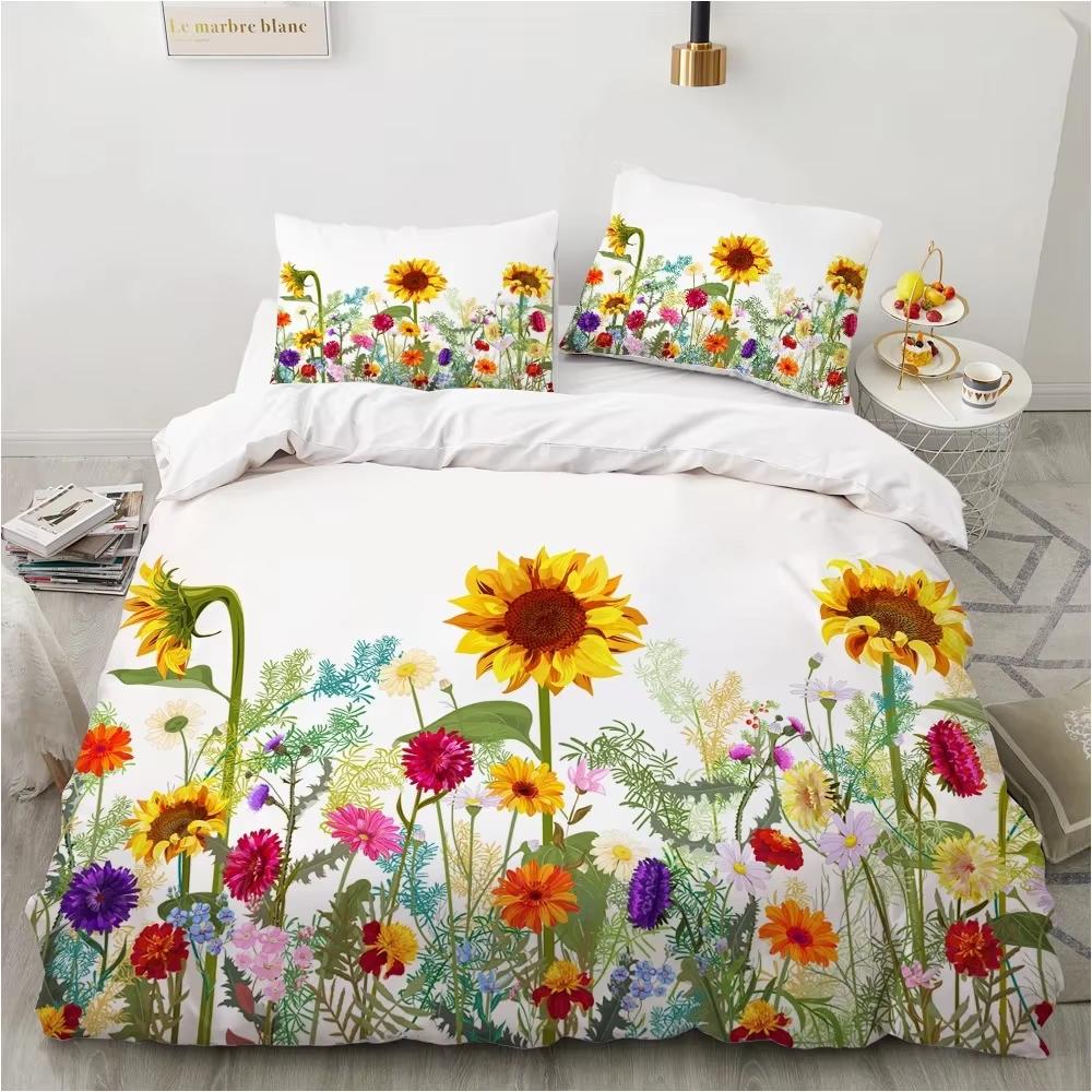 Light Luxury Flower High-End Duvet Cover Large King Size Retro Style Bedding  3 Piece Set Soft And Comfortable Skin-Friendly