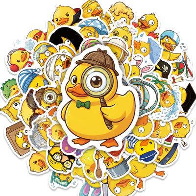 50 Cute Funny Little Yellow Duck Pp Stickers Fun Shape Does Not Repeat Student Stationery Decorative Stickers
