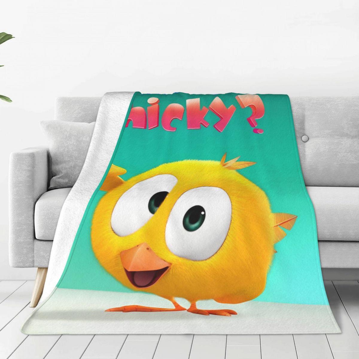 Creative Homewares Unisex Where's Chicky Cartoon Plush Blankets Cute Chick Awesome Throw Blanket For Home 125*100Cm Plush Thin Quilt Lightweight Thin