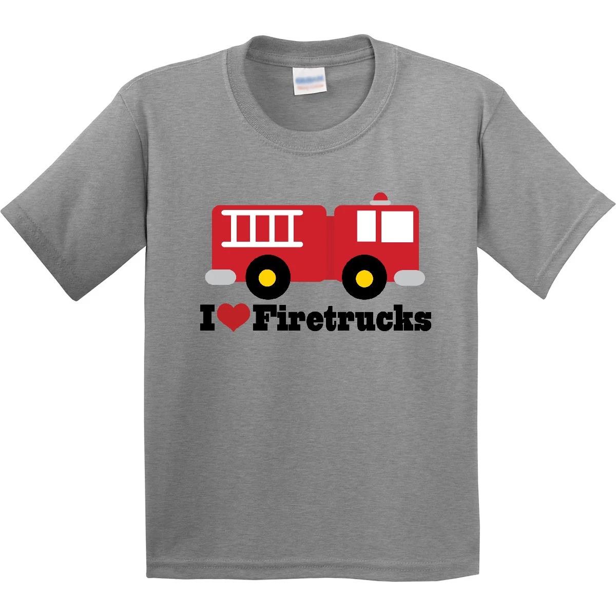Inktastic I Heart Firetrucks Youth T-Shirt Fire Truck Engine Trucks Love Childs 130