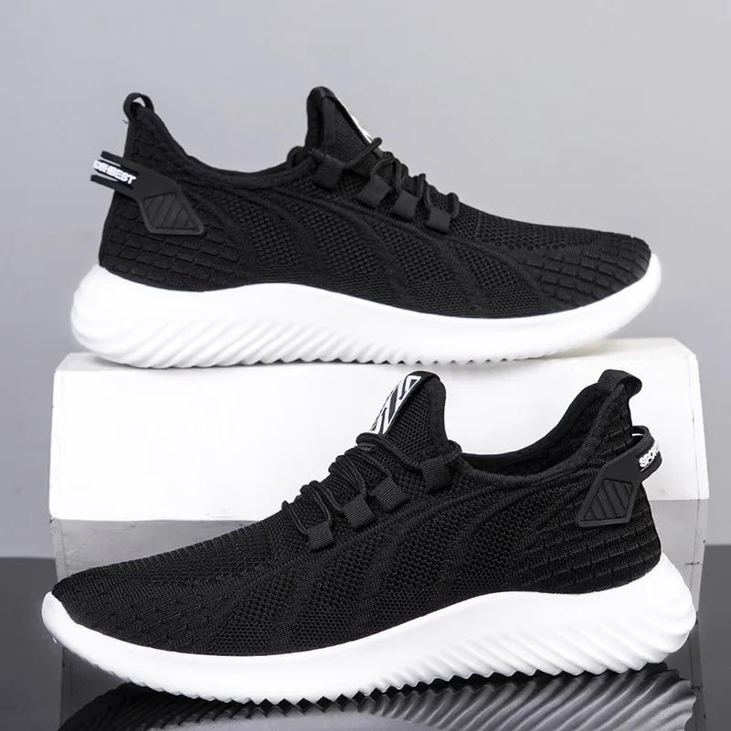 Fashion Men Sneakers Mesh Casual Shoes Lace-up Men Shoes Lightweight Vulcanize Shoes Soft Walking Sneakers Zapatillas Hombre