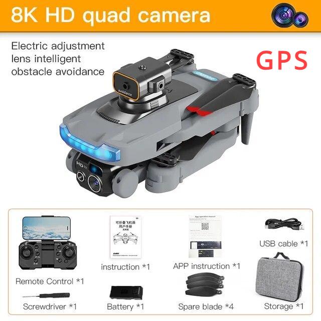 2026 New P15 Mini Drone GPS Professional 8K Hd Camera Obstacle Avoidance Aerial Photography Brushless Foldable Quadcopter Gift Toy