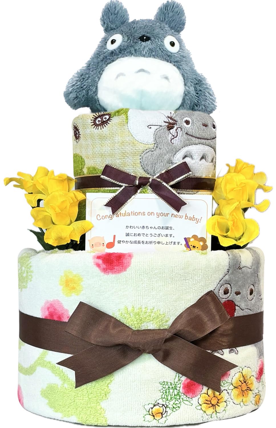KanonBabys Diaper Cake for Boys and Baby Shower Small Size Girls, Gift, 2-Tier, (tot3012) зелёный