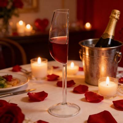 Yousheng Half Wine Glass Stunning Red Wine Glasses with Unique Half-Cup Design Casual Gatherings Holiday Celebrations Glassware Elegant Aroma Enhancer