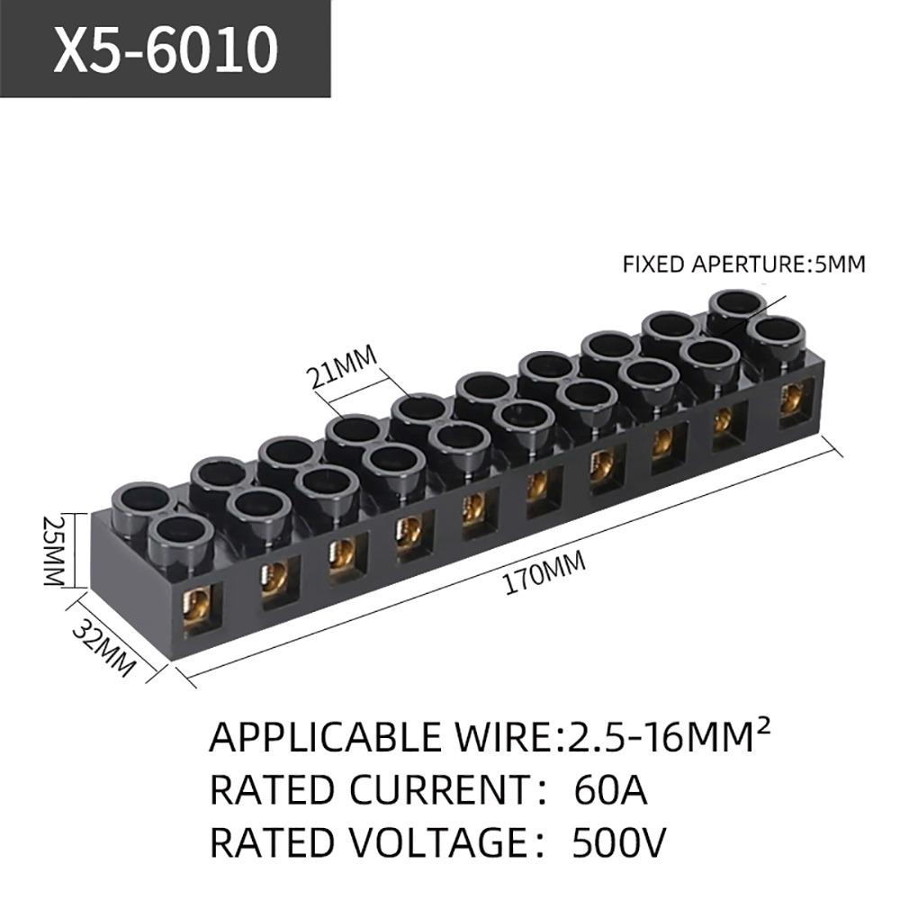 1Pcs X5 Series Terminal Block 20-6 AWG Terminal Electrical Connector New Wiring Connector