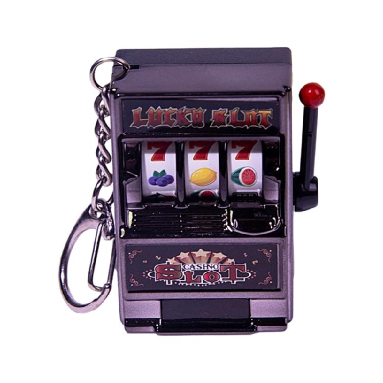 Miniature Fruit Slot Machines Keychain Charm Colorful Accessory for Bags Portable Entertainment Phone Chain Decoration